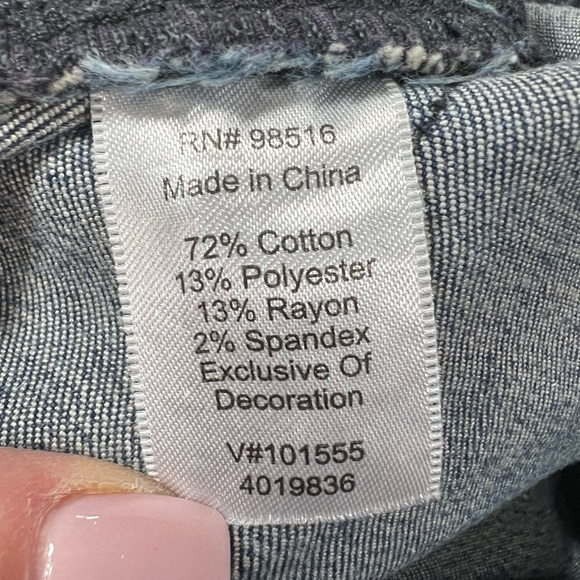 Coldwater Creek Women’s Blue Jeans Sz:10 Grunge Meets Preppy Straight Y2K Stripe - Picture 3 of 8